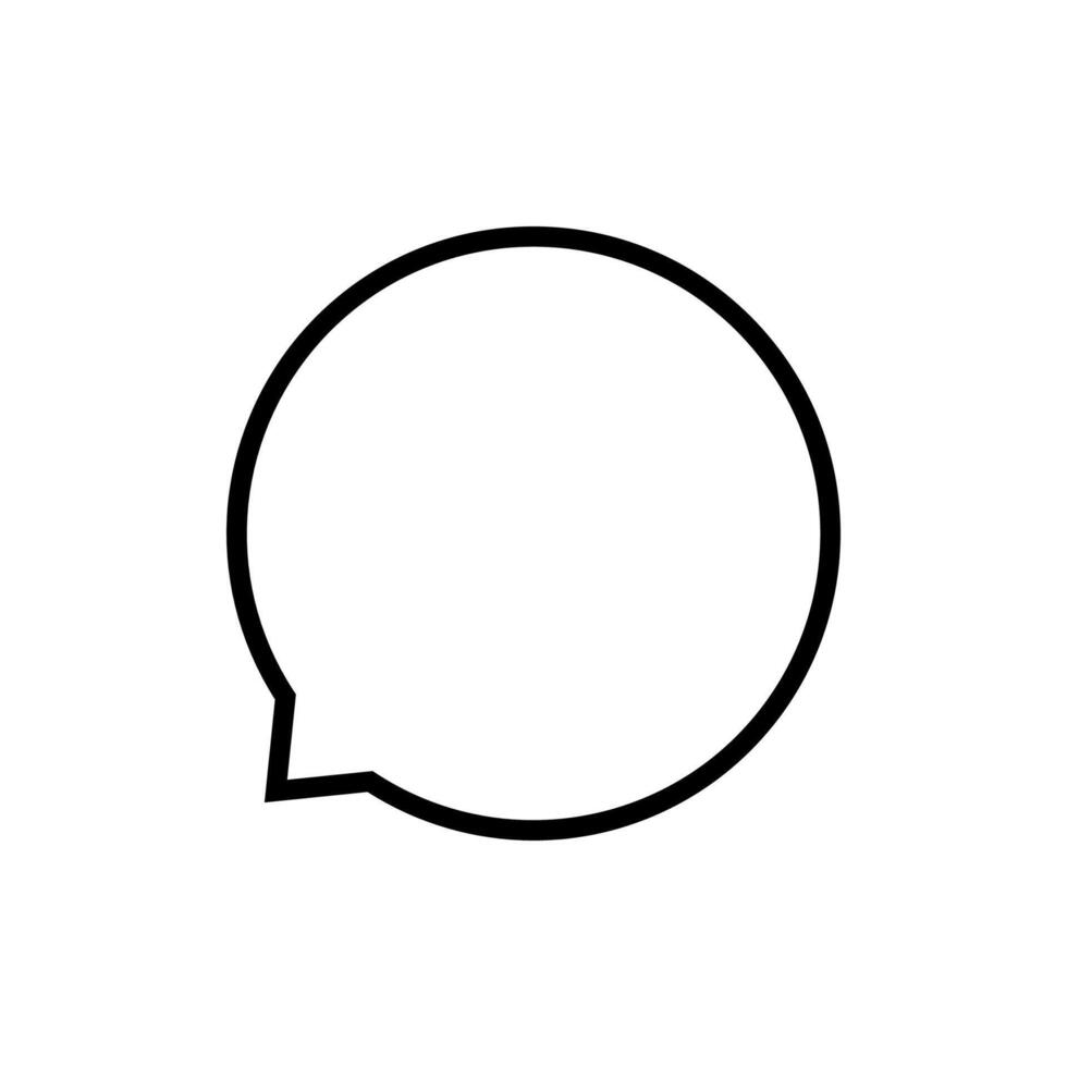 speech balloon circle isolated on white, speech bubble sign of communication symbol, black and white speech bubble for talk text, balloon message icon, dialog chatting graphic for icon talk vector