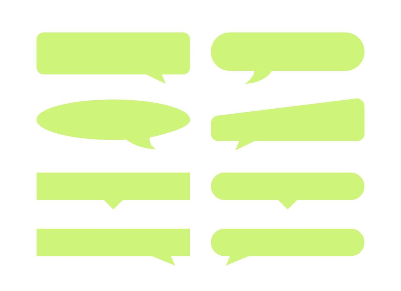 speech bubble horizontal green pastel soft isolated on white, many horizontal frame speech bubble shape, dialog box balloon for text title, discussion chat symbol for banner, various balloon for talk vector