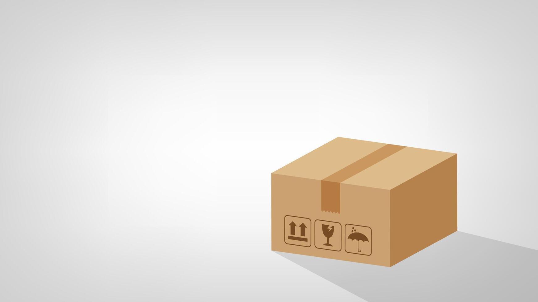 crate boxes 3d on grey background banner for copy space blank, box brown flat style, cardboard parcel boxes, packaging cargo, isometric boxes brown, packaging box brown icon, symbol carton box vector