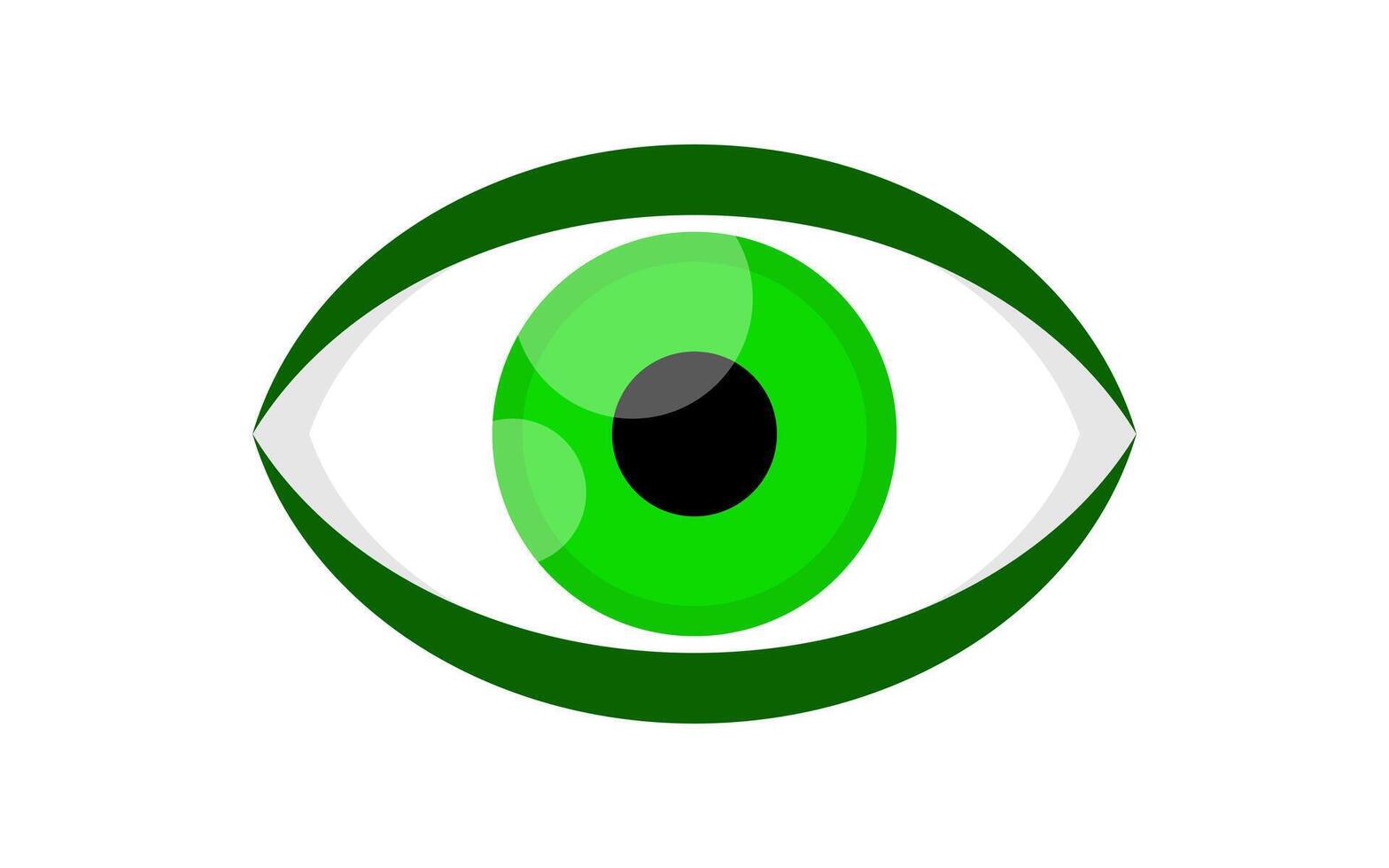 eye green icon isolated on white, illustration eyeball green for health care concept, green eye for graphic logo, eye redness for eyesight, see, vision, look, view and optical symbol vector