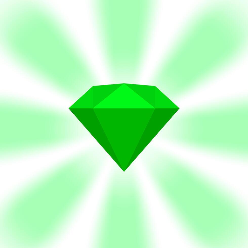 green diamond gemstone on zoom comics, green flat diamonds jewelry icon, green gems on soft rays burst shine background, green diamond of items game, clip art gemstone for banner jewellery vector