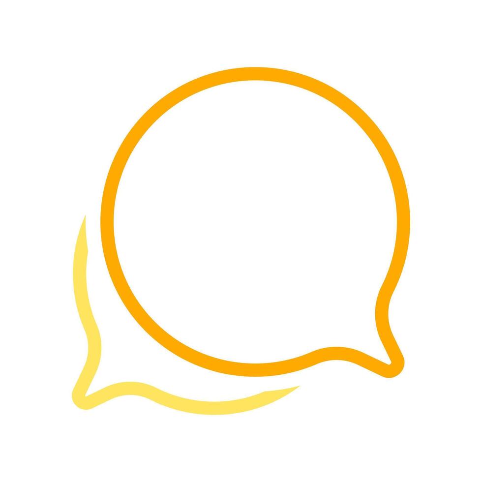 speech bubble orange circle shape, bubble chat sign for icon speak or talk, balloon speech for message copy space text, dialog box chat symbol, speech bubble icon vector