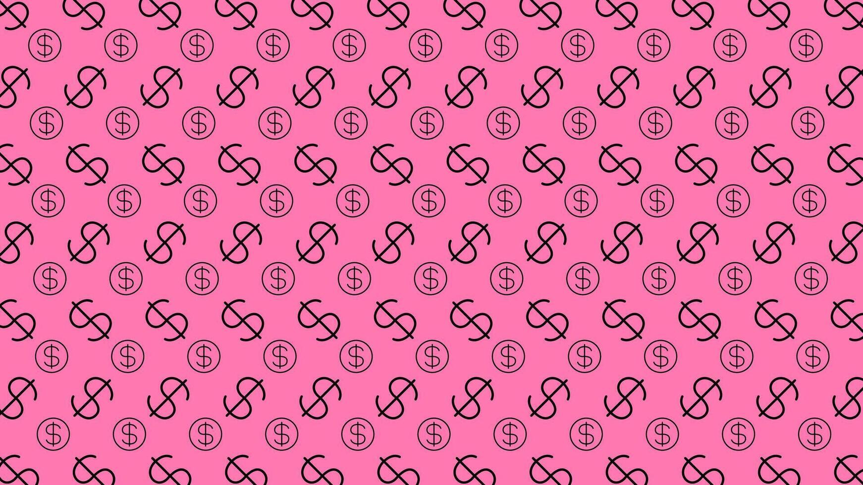 Dollar money sign pattern, pink background, USD dollar currency symbol for wallpaper, dollar pattern for a fabric print vector