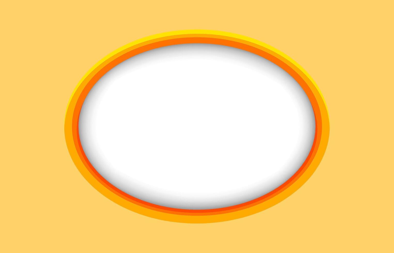 circle frame white on bright orange for banner, banner frame ellipse shape for message, orange rectangle with ellipse frame for copy space text, oval modern orange frame for background vector