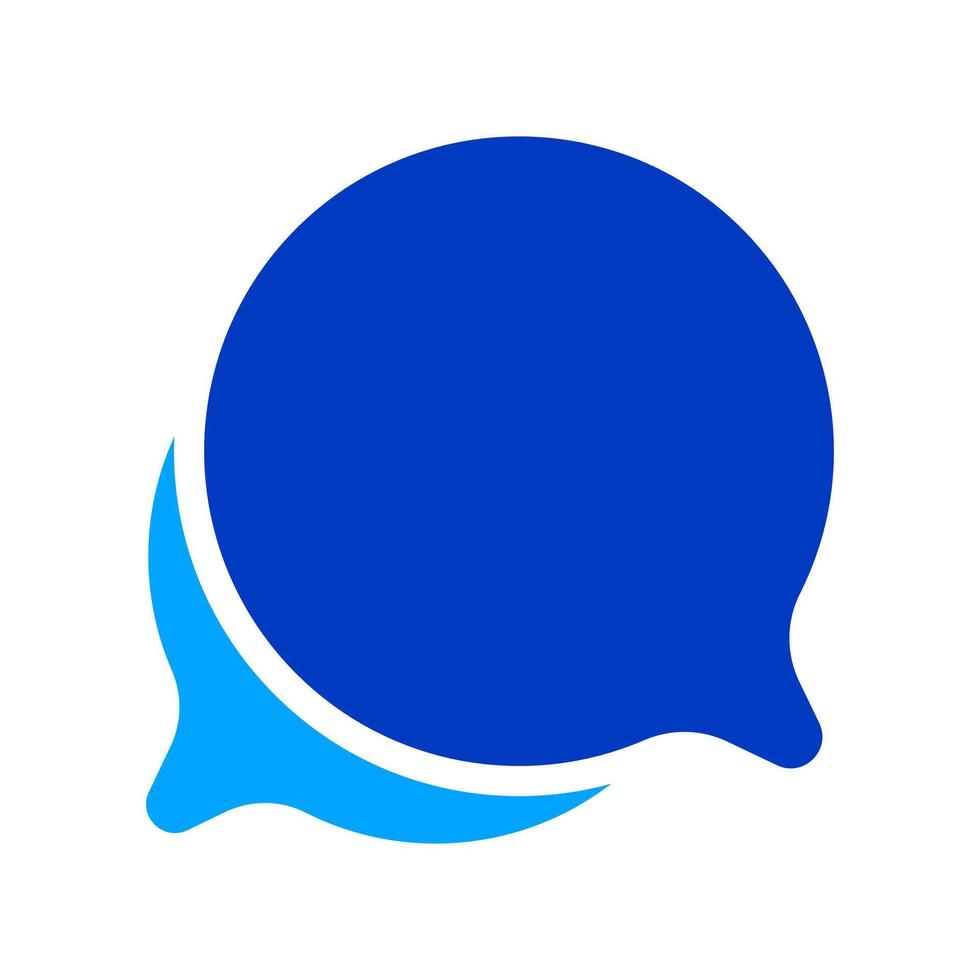 speech bubble blue circle isolated on white, bubble chat sign for icon speak or talk, balloon speech for message copy space text, dialog box chat symbol, speech bubble icon for conversation concepts vector