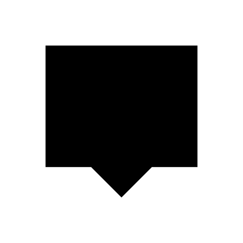 black speech bubble sign isolated on white, bubble speak icon trendy flat design, simple square dialog message for icon, speech bubble square black for button, text box for comment symbol vector