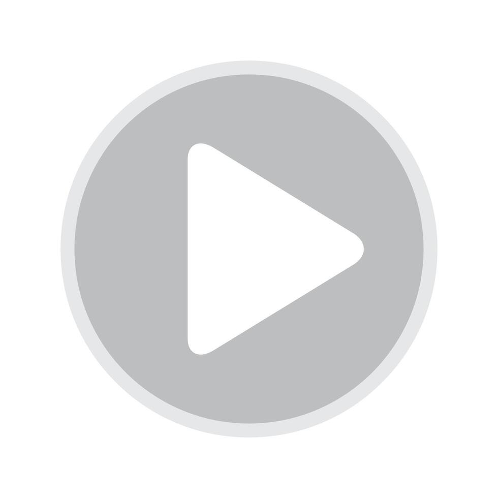 play icon for media on white, flat button play, icon play for music and app, simple play sign for ui application audio or movie, player button of interface vector