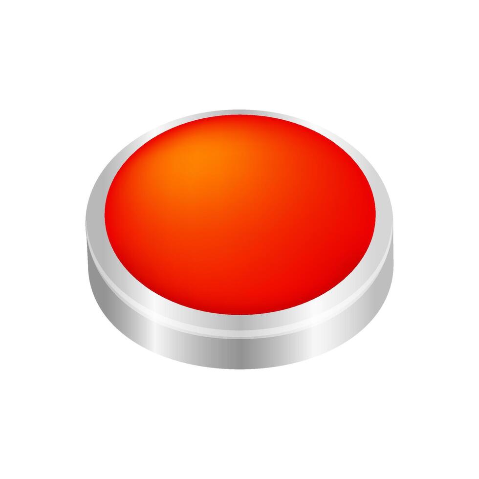 button circle shape red for buttons games play isolated on white, red modern buttons simple and convex, sphere button red flat style icon sign for applications, button round shape vector