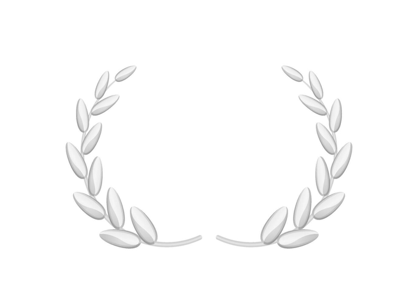 silver laurel wreath isolated on white, circle frame silver laurel wreath symbol, laurel wreath element of graduation certificates card, royal luxury vip for ornament avatar vintage icon vector