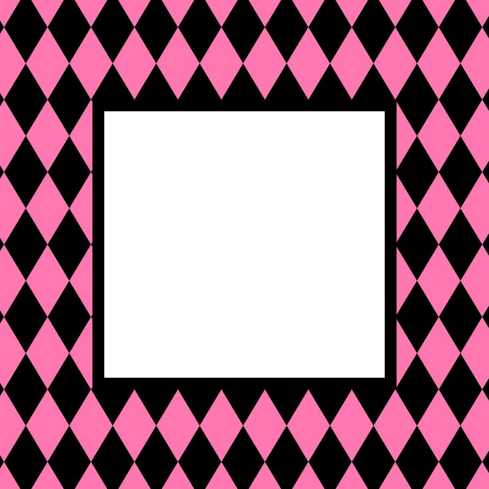 banner pink black rhombus pattern for background, black pink frame for cosmetics banner, black pink in pattern diamond rhomb shape, copy space vector