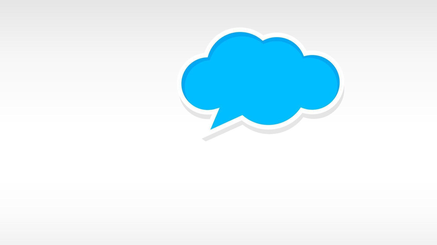 speech bubble cloud shape blue isolated on white grey, cloud shape icon for dialog chatting graphic, speech bubble frame symbol for banner copy space, speech box cloud shape for message sticker text vector