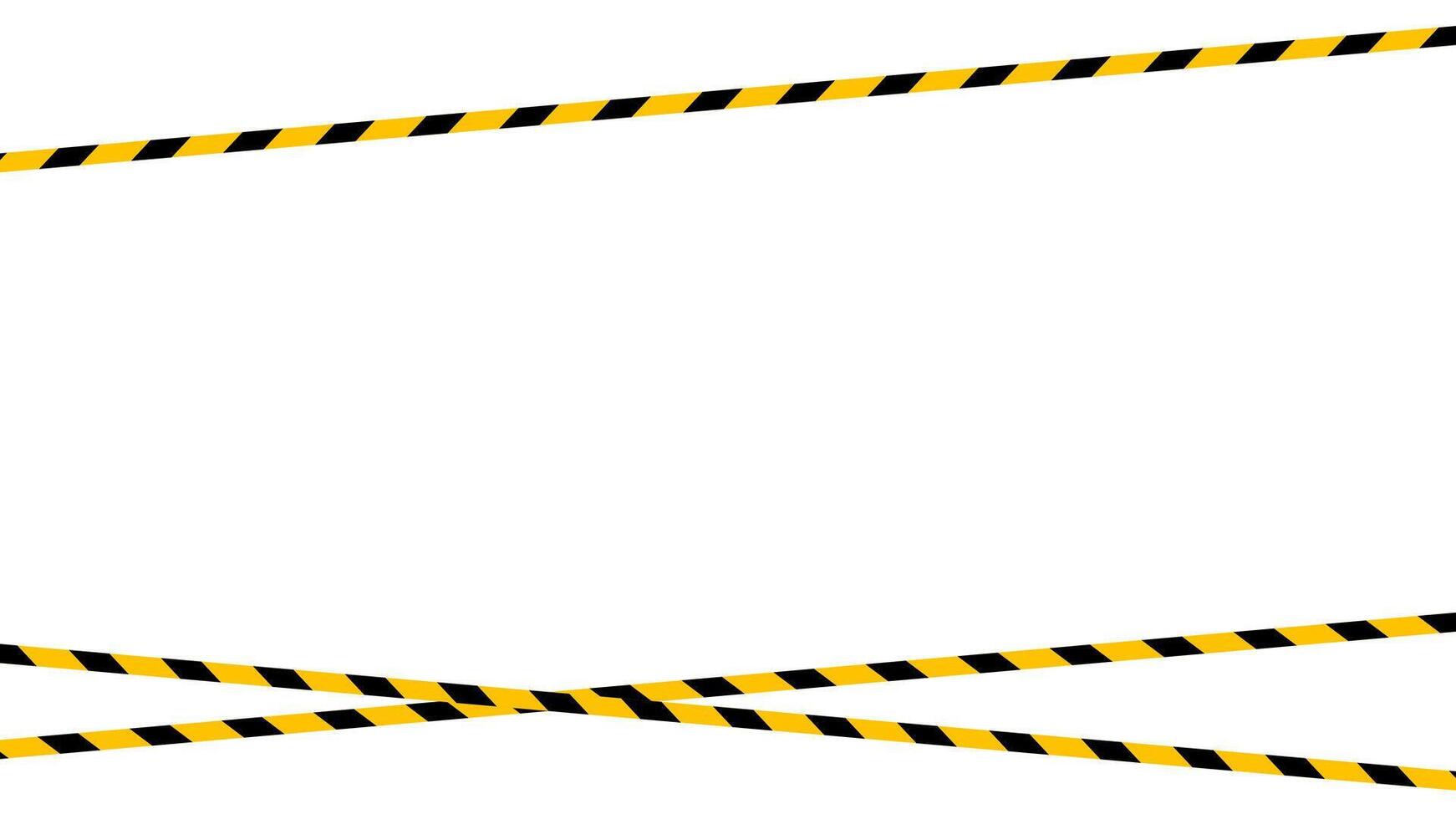 caution tape line, tape yellow black stripe pattern on white, warning space with ribbon tape sign for comfort safety zone, safety banner for copy space, ribbon yellow black stripe vector