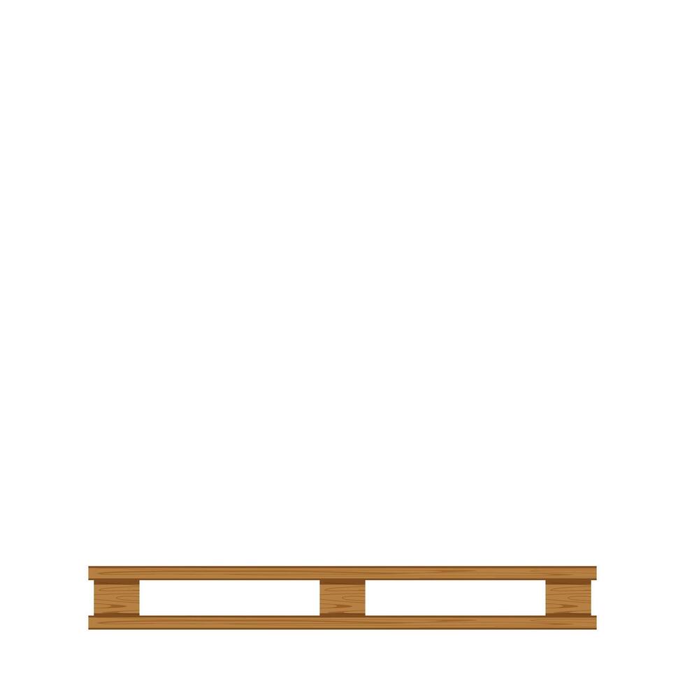 empty wooden pallet isolated on white background and copy space, blank pallet wood for placing products boxes stack in factory warehouse, illustration wooded pallet for crate boxes storage vector