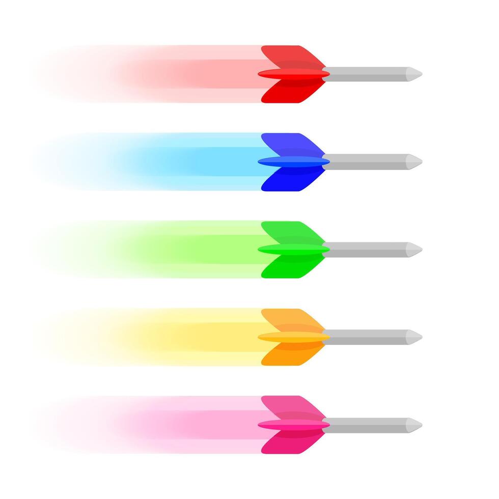 target arrow isolated on white, colorful shooting arrow symbol of target goal success, target arrow icon for target darts aim vector