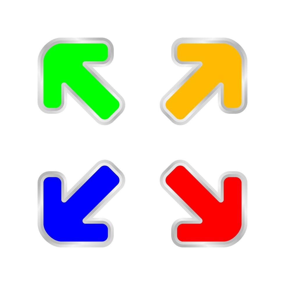 colorful expand arrow icon isolated on white, arrows pointing zoom in, expand arrow icon for resizes, drag arrow for all direction app, arrows pointer cursor of mouse symbol, expanding icon interface vector