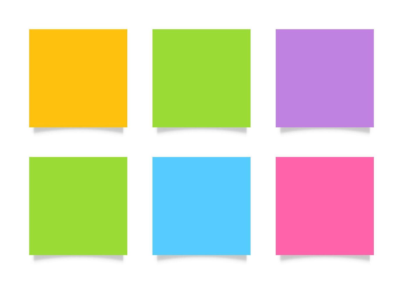 collection of different colored sheets of note papers isolated on white background, worksheet paper multi color of postcard note, colorful paper sheet set, flat lay papers ready for copy space message vector