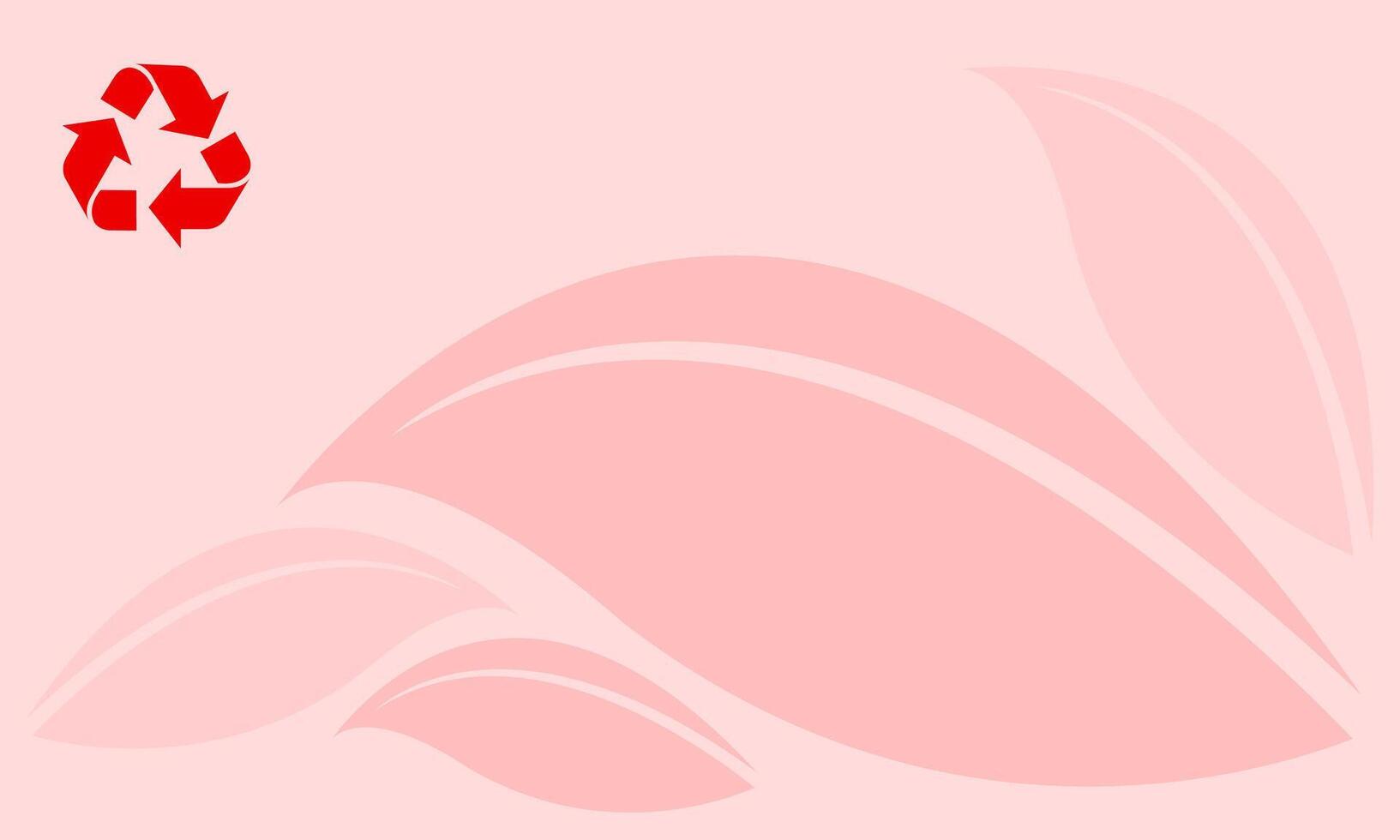 recycle symbol on red soft background graphic leaf pattern red, template banner background nature for copy space, background red soft for garbage waste recycle article documents or presentation vector