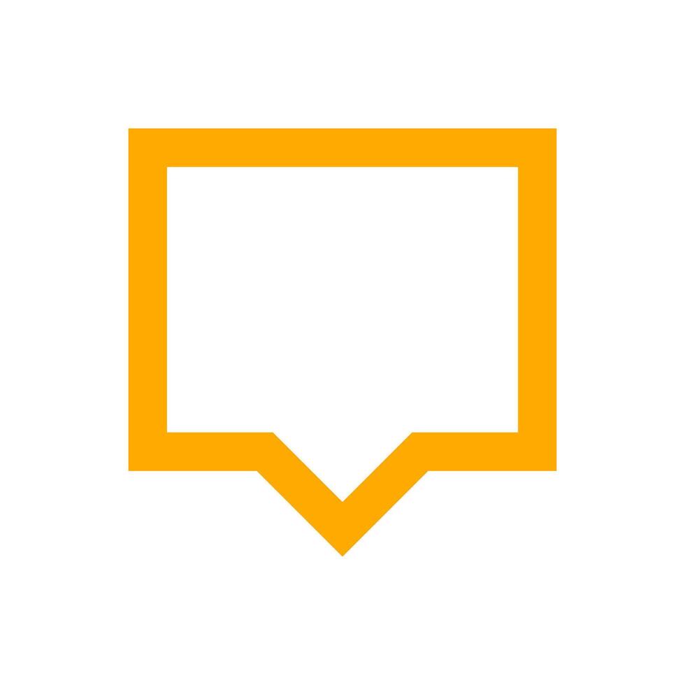 orange speech bubble sign isolated on white, bubble speak icon trendy flat design, simple square dialog message for icon, speech bubble square red for button, text box for comment symbols vector