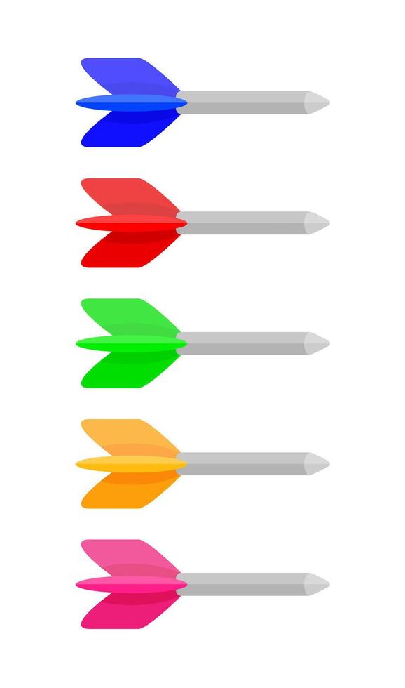 target arrow isolated on white, colorful shooting arrow symbol of target goal success, target arrow icon for target darts aim, arrows bright vivid color, concept financial personal and creative growth vector
