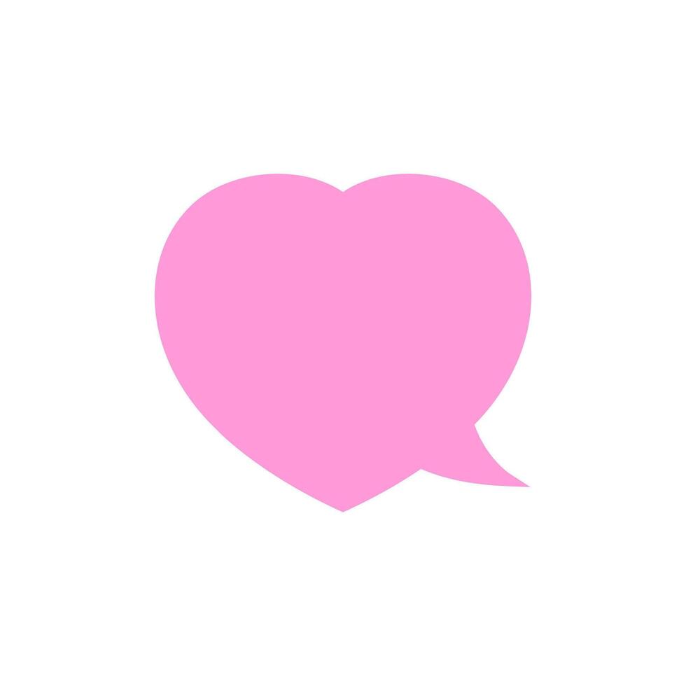 speech bubble heart shape pink isolated on white, dialog heart for graphic chat talk sign, speech bubble for copy space, conversation comic heart symbol, heart shape pink balloon for dialog speech vector