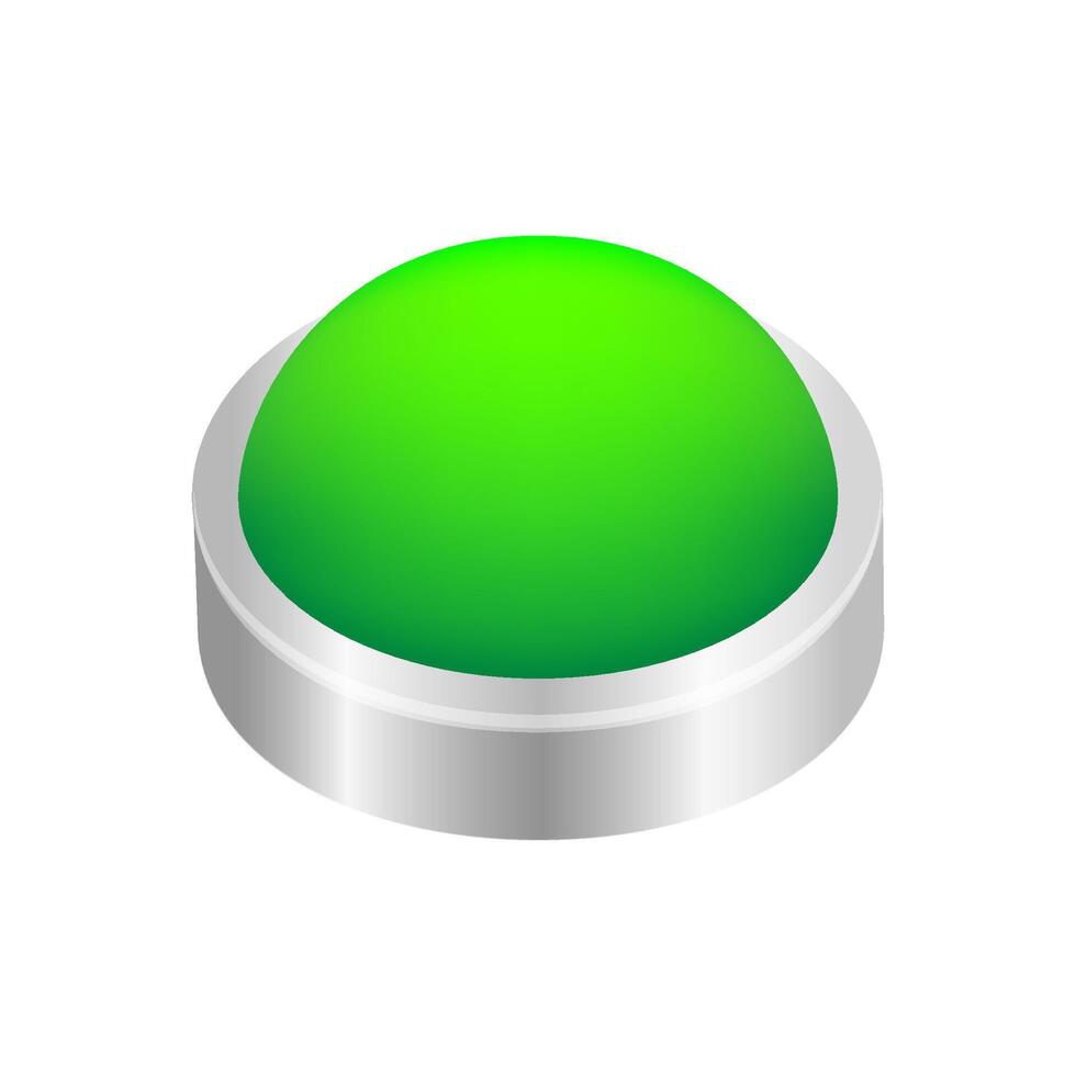button circle shape green for buttons games play isolated on white, green modern buttons simple and convex, sphere button green flat style icon sign for applications, buttons round for website or apps vector