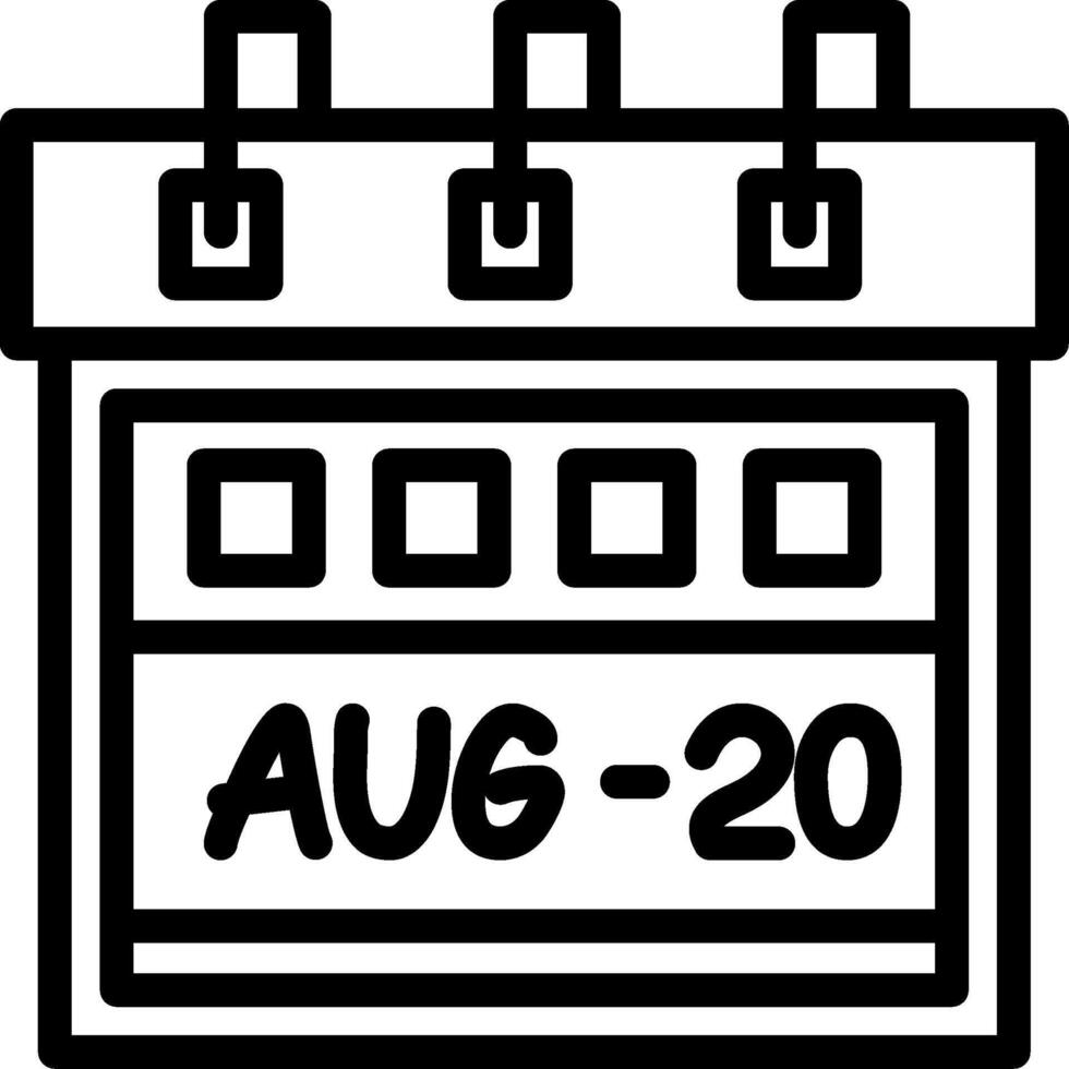 Twentieth August Creative Unique vectoe Icons vector