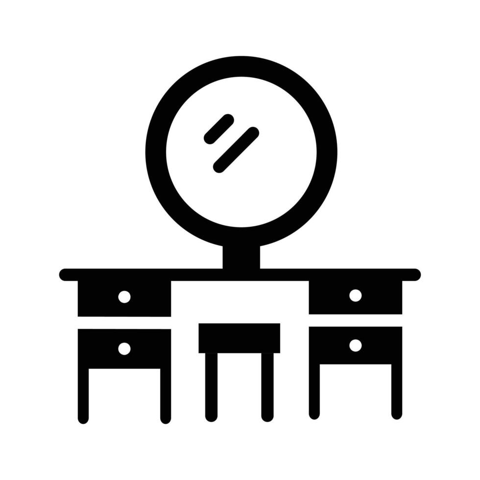 A captivating glyph style icon showing wooden dressing table vector