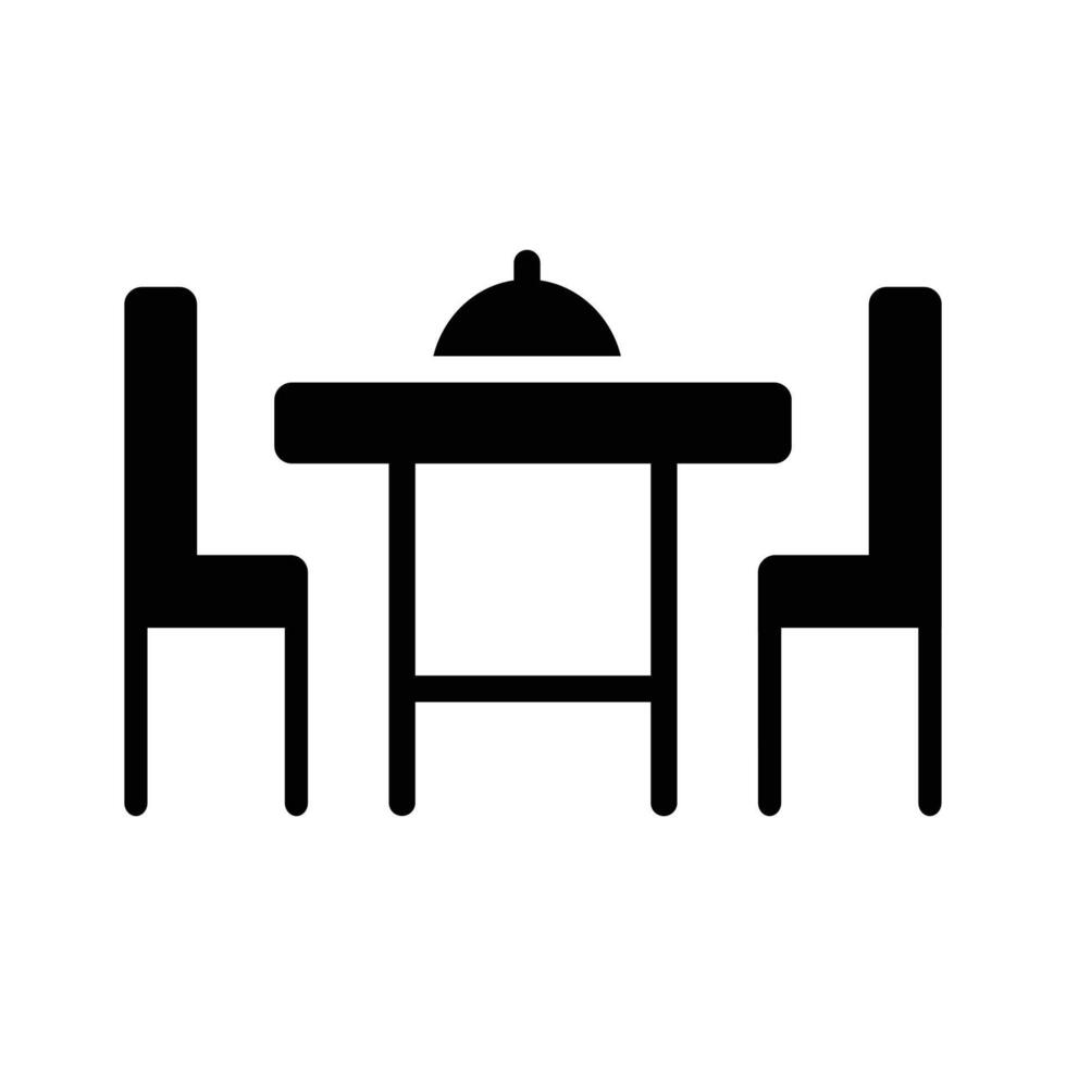 A well designed glyph style icon of dining table vector