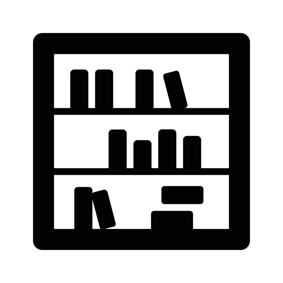 A glyph style icon of bookshelf, ready for premium use vector