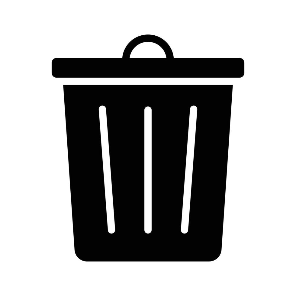 Have a look at this trendy glyph style icon of trash can vector