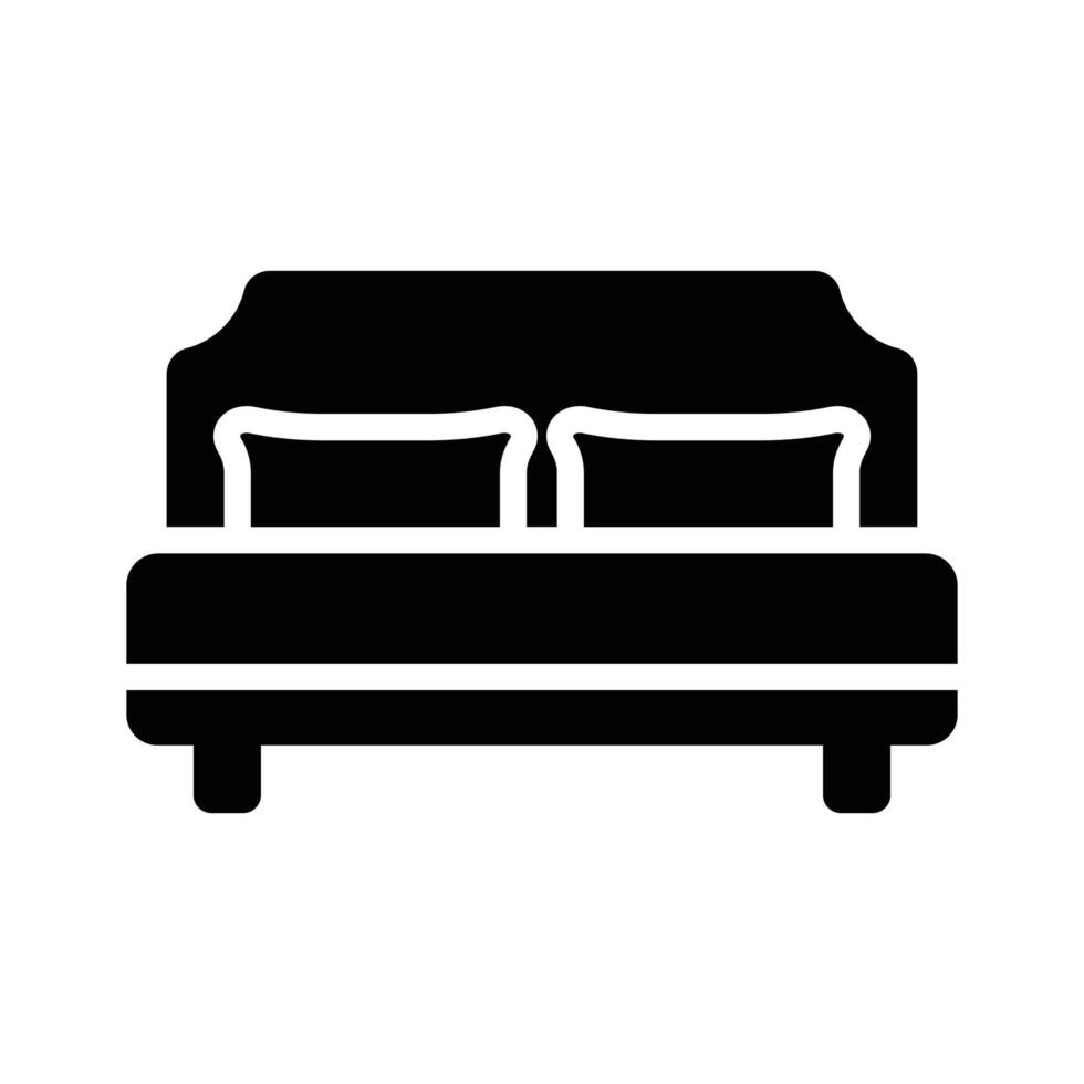 Here is a handy glyph style icon depicting bedroom furniture vector
