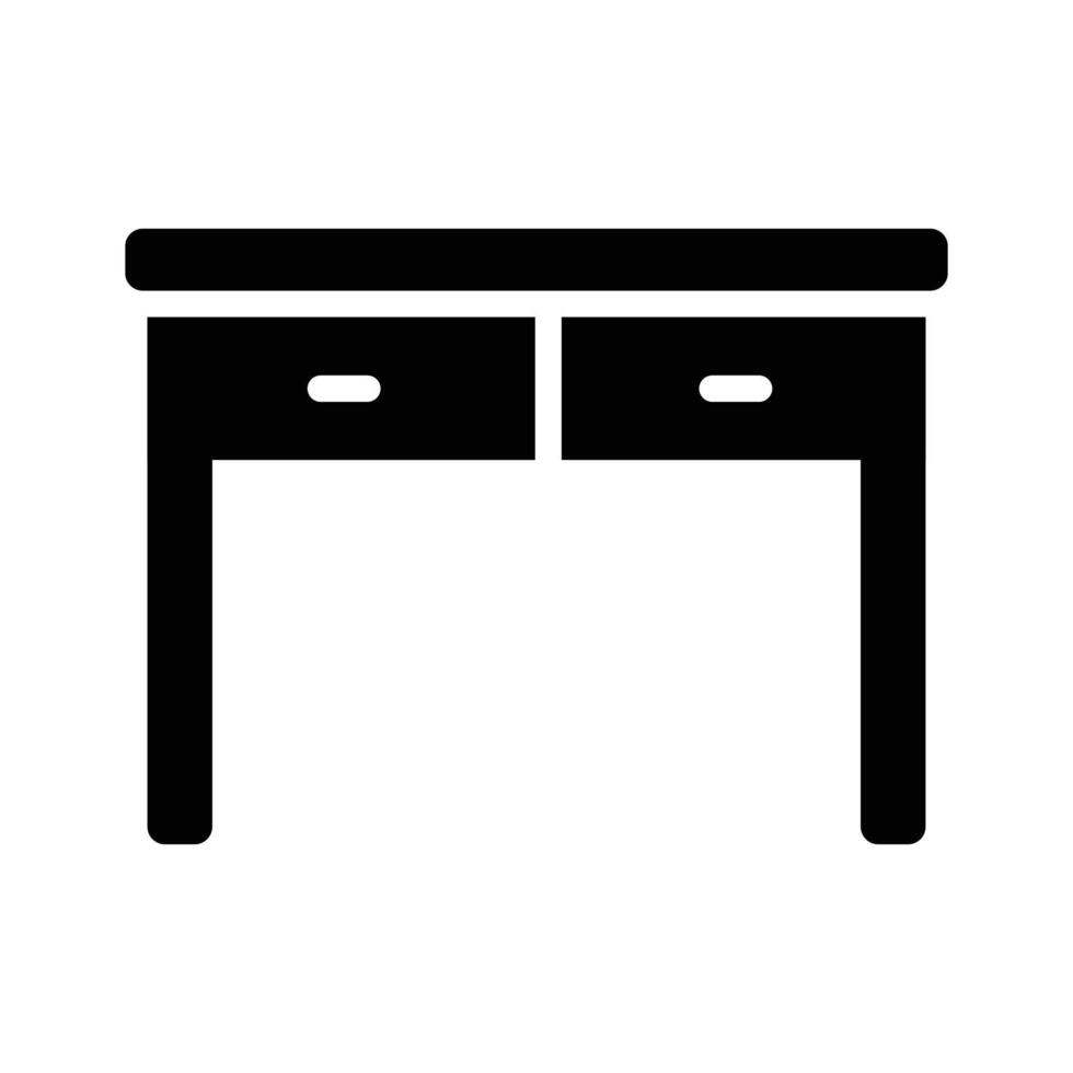 Easy to edit glyph style icon showing wooden console vector