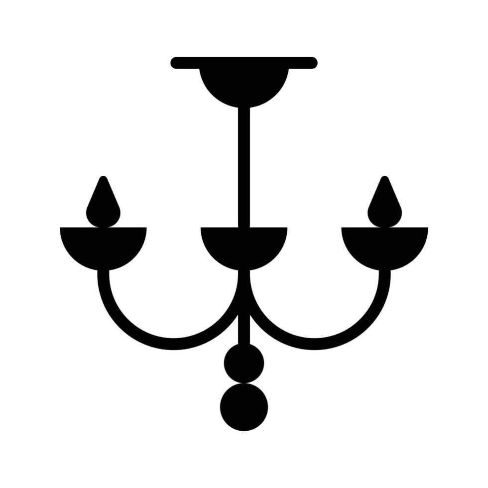 Chandelier ico creatively designed in glyph style vector