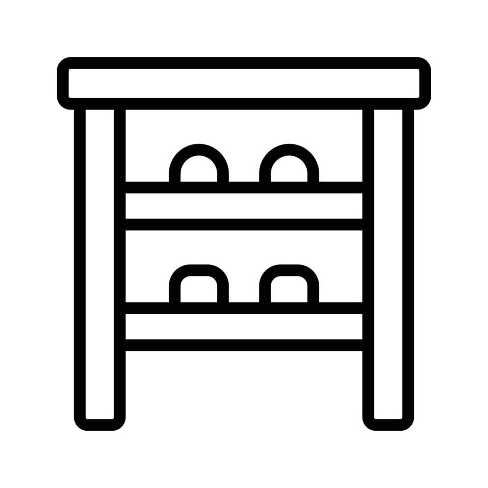 Easy to edit linear style icon of shoe rack, ready for premium use vector