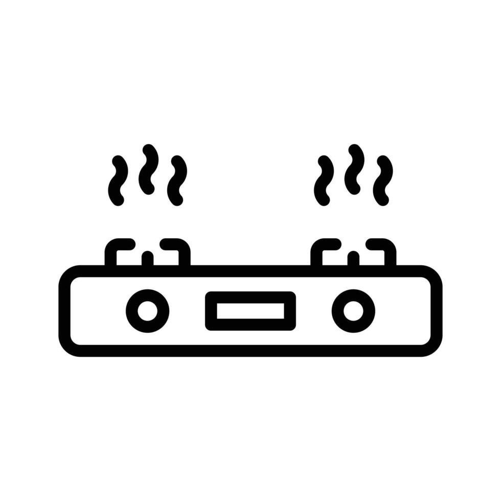 Easy to use customizable line icon showing burning stove vector