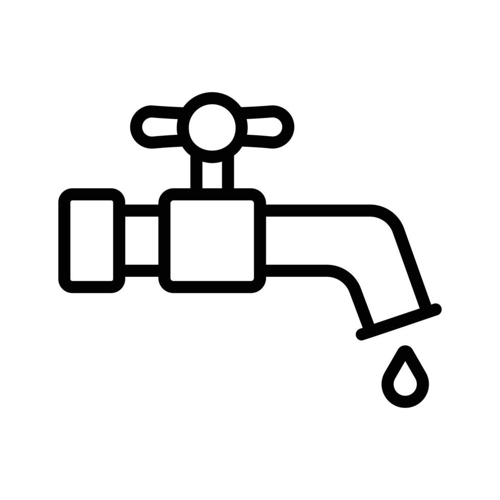 Get this amazing linear style icon of open tap with water drop vector