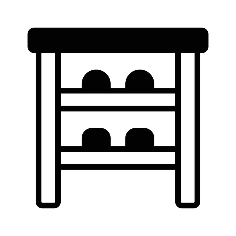Easy to edit linear style icon of shoe rack, ready for premium use. vector