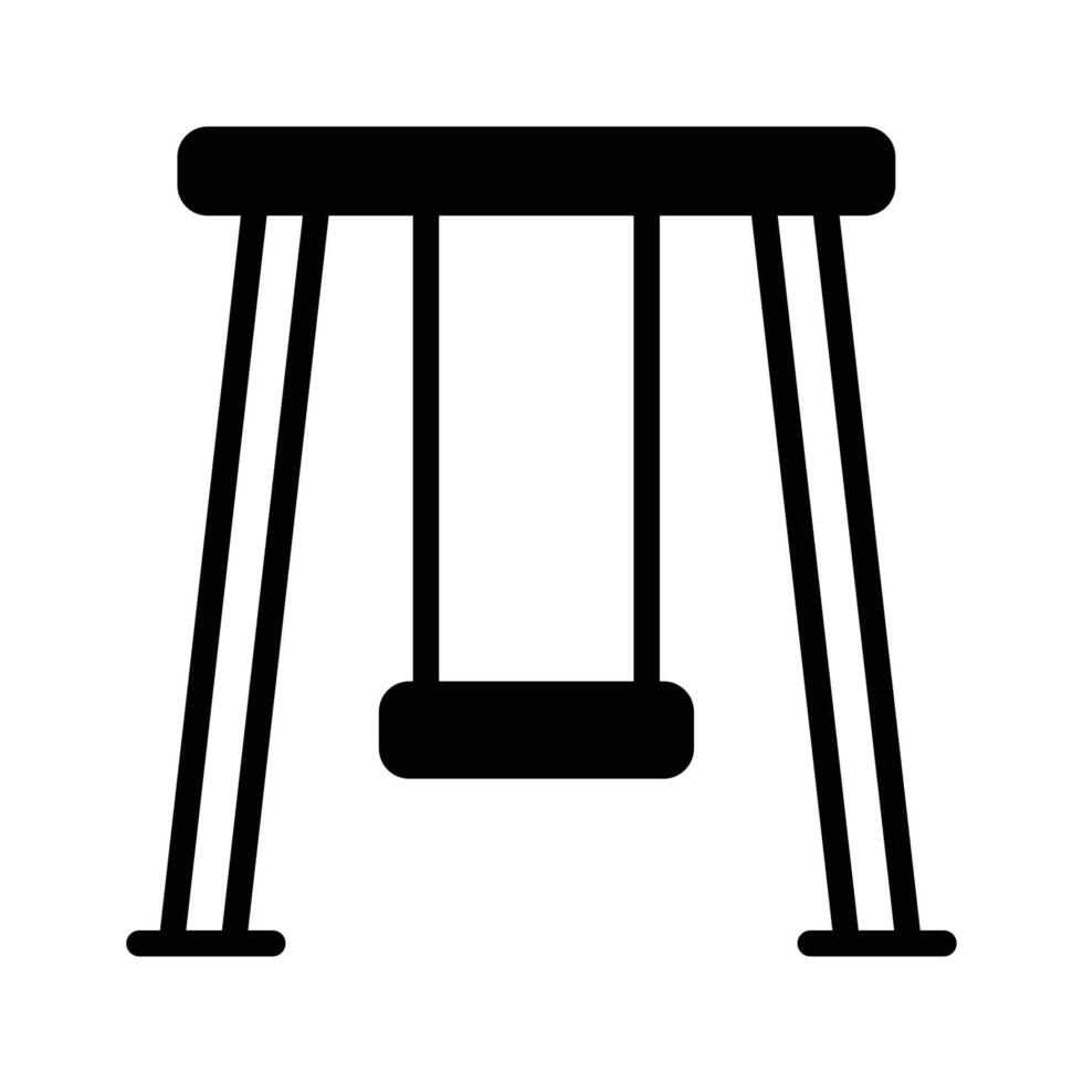 Download our premium linear style icon of garden swing. vector