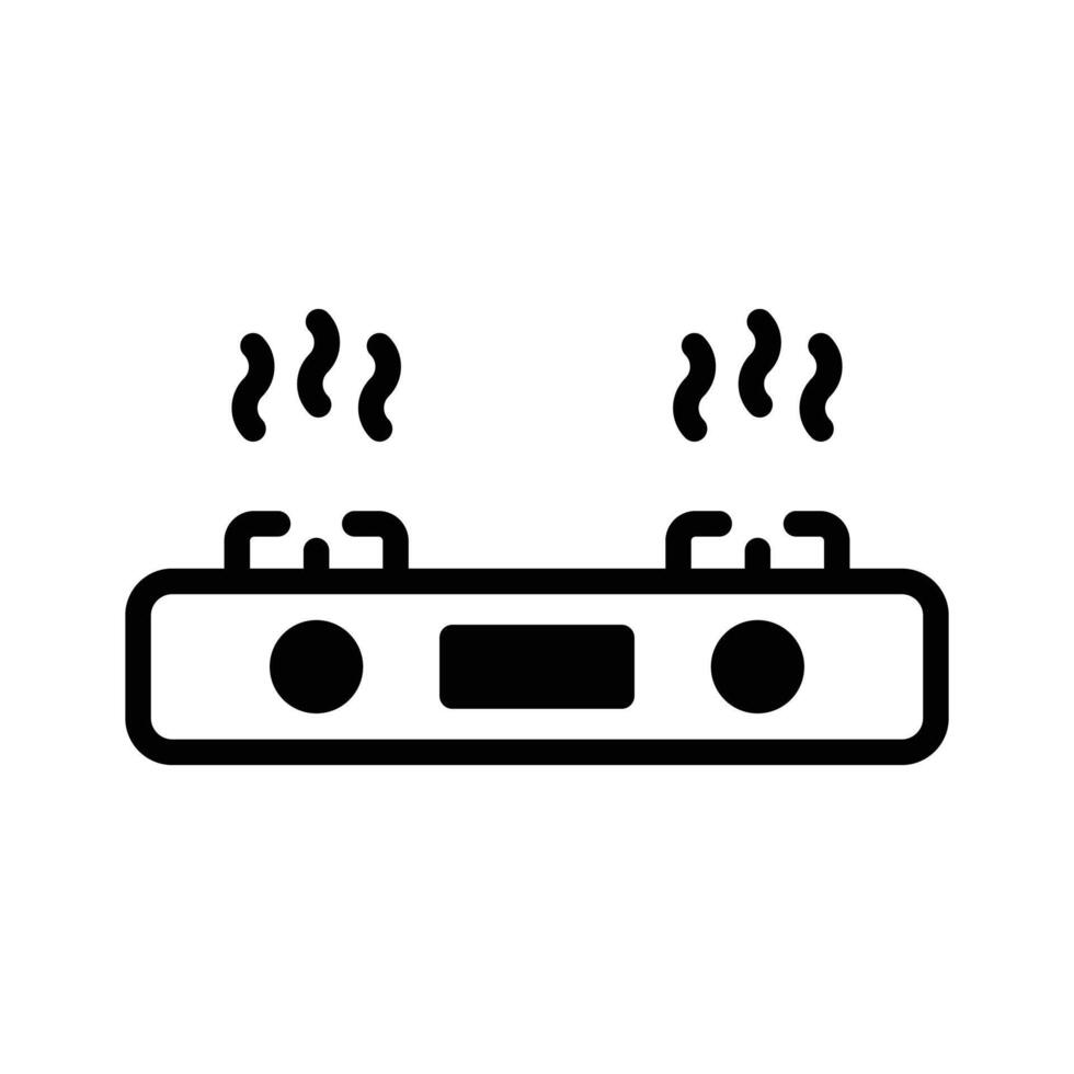 Easy to use customizable line icon showing burning stove. vector