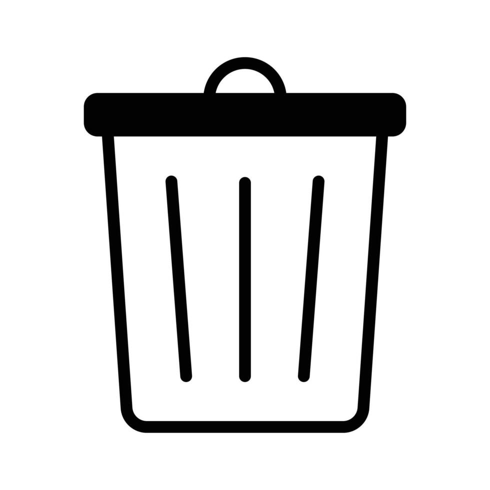 Have a look at this trendy line style icon of trash can. vector