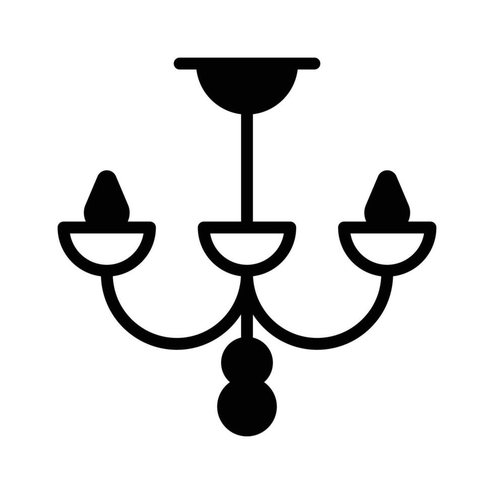 Chandelier ico creatively designed in outline style. vector