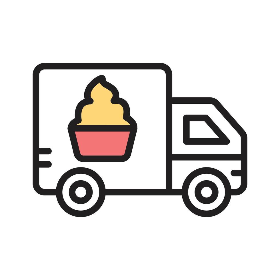 Catch a sight of this modern line icon of dessert delivery truck vector