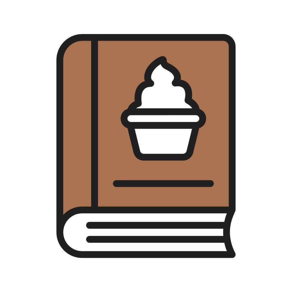 Latest outline style icon showing recipe book for baking vector