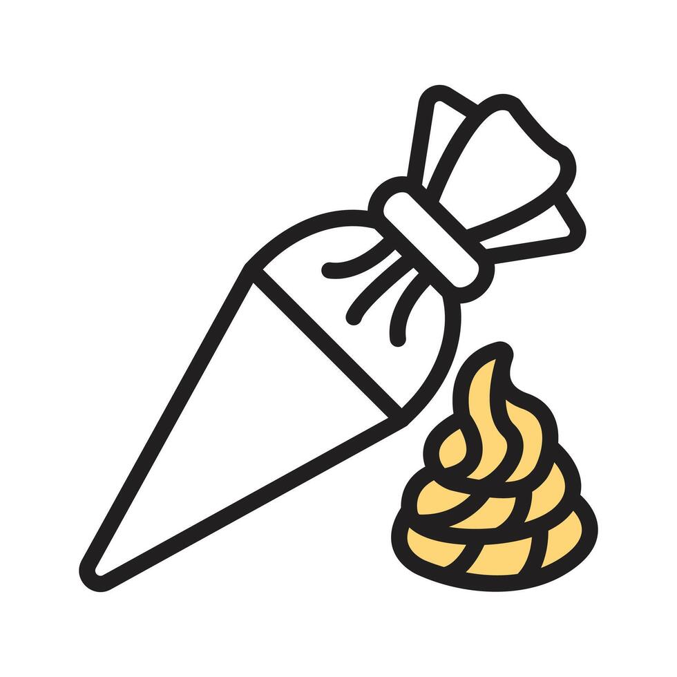 Easy to use line style icon of cake piping bag vector