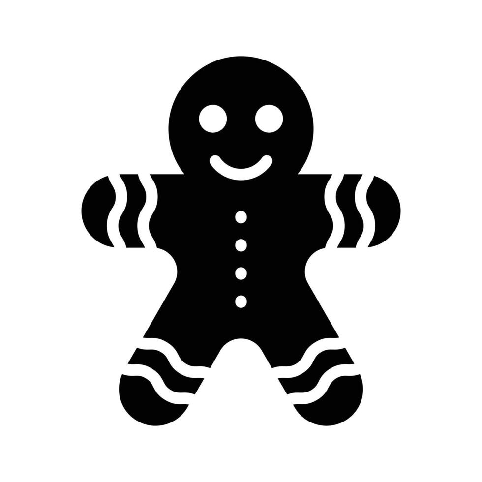 Download our premium glyph style icon of gingerbread cookie vector