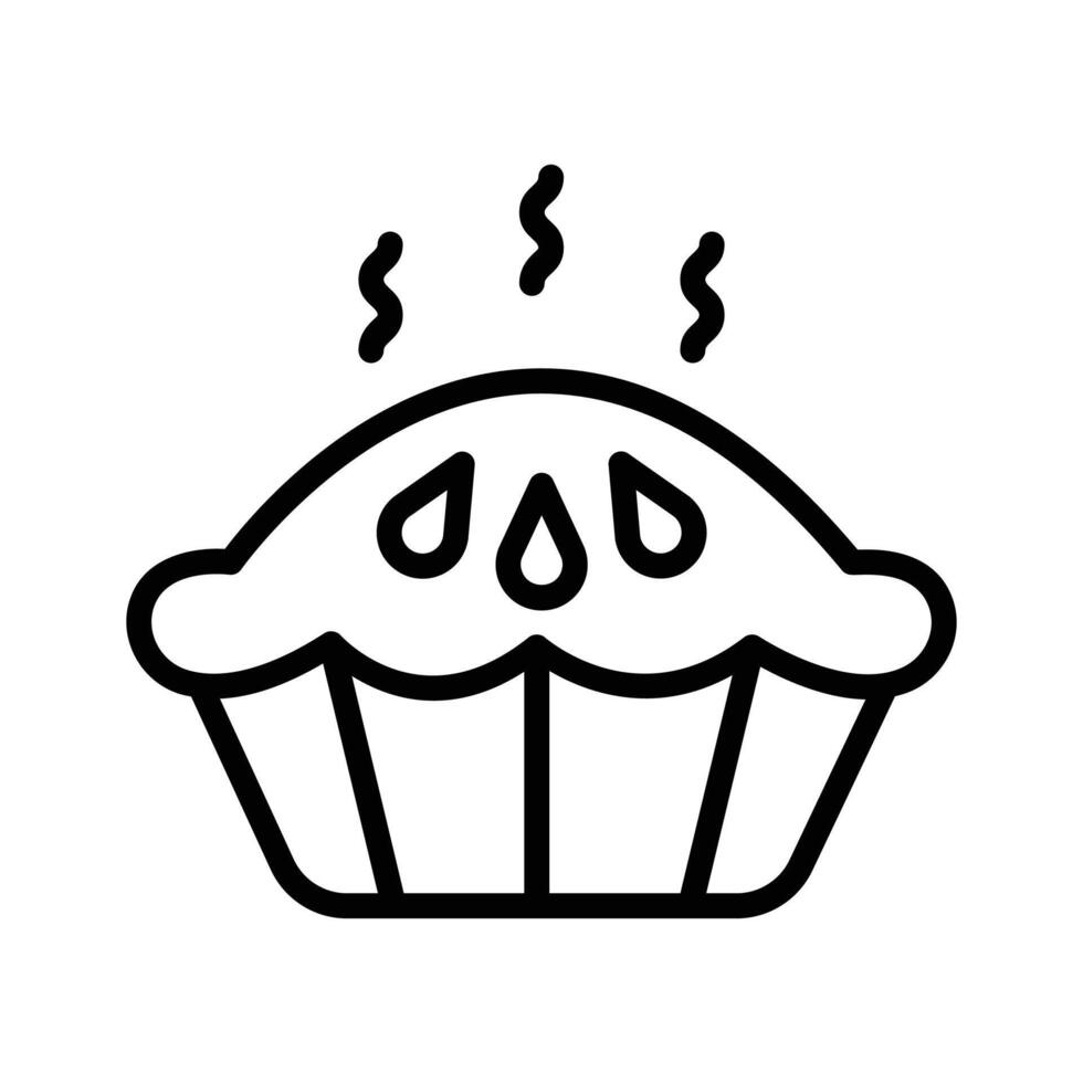 A handy line icon showing hot pie serving. vector