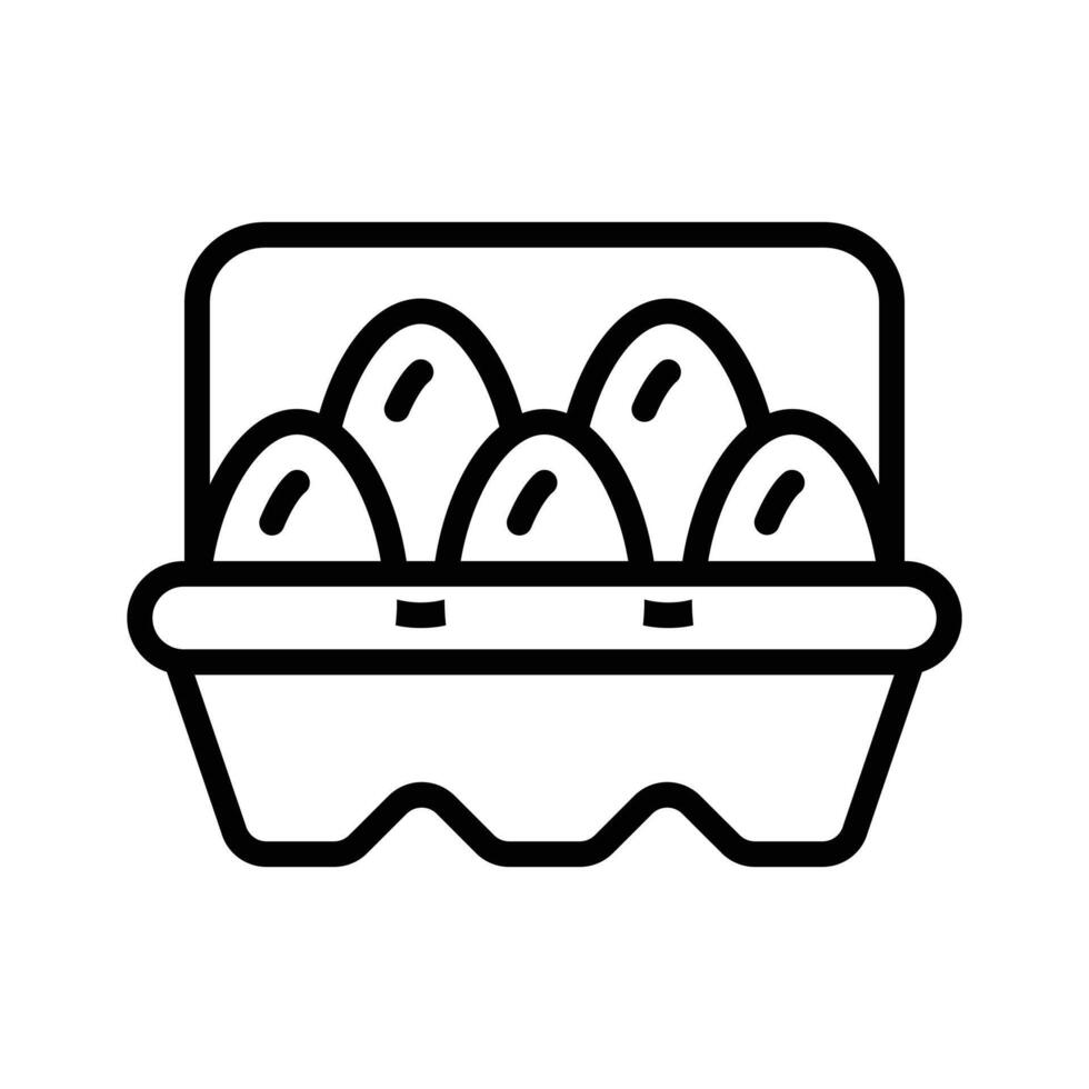 Grab this premium outline style icon of egg tray. vector