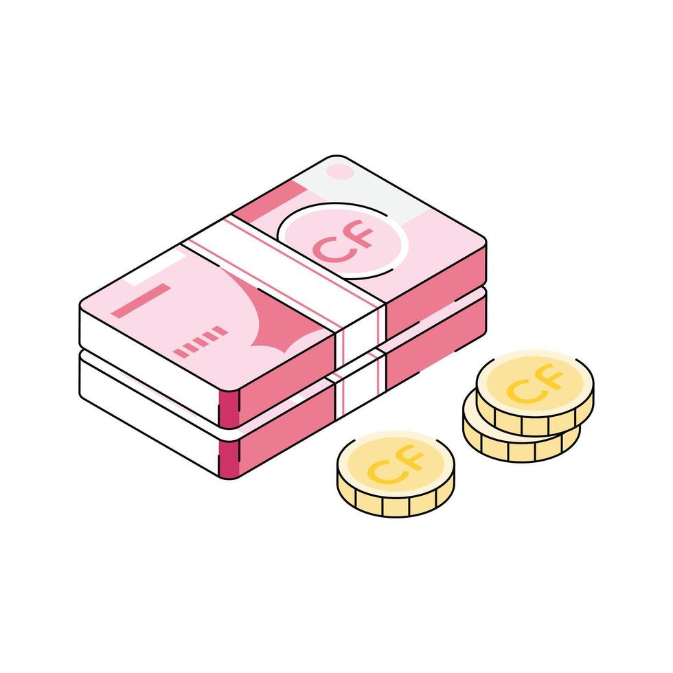 Latest isometric outline icon showing comoros currency vector