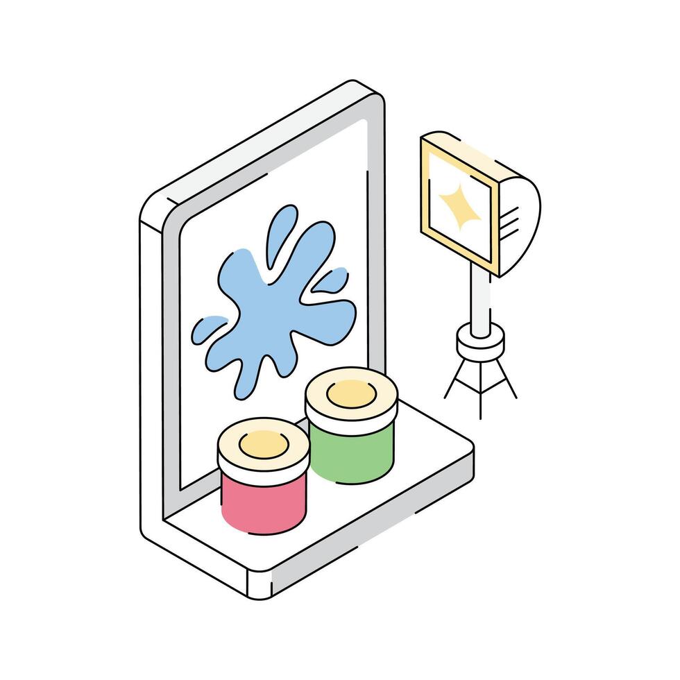 Have a look at this isometric icon denoting art studio vector