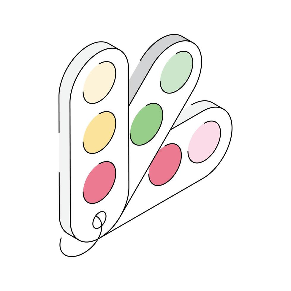 Visually engaging isometric icon showing swatches vector